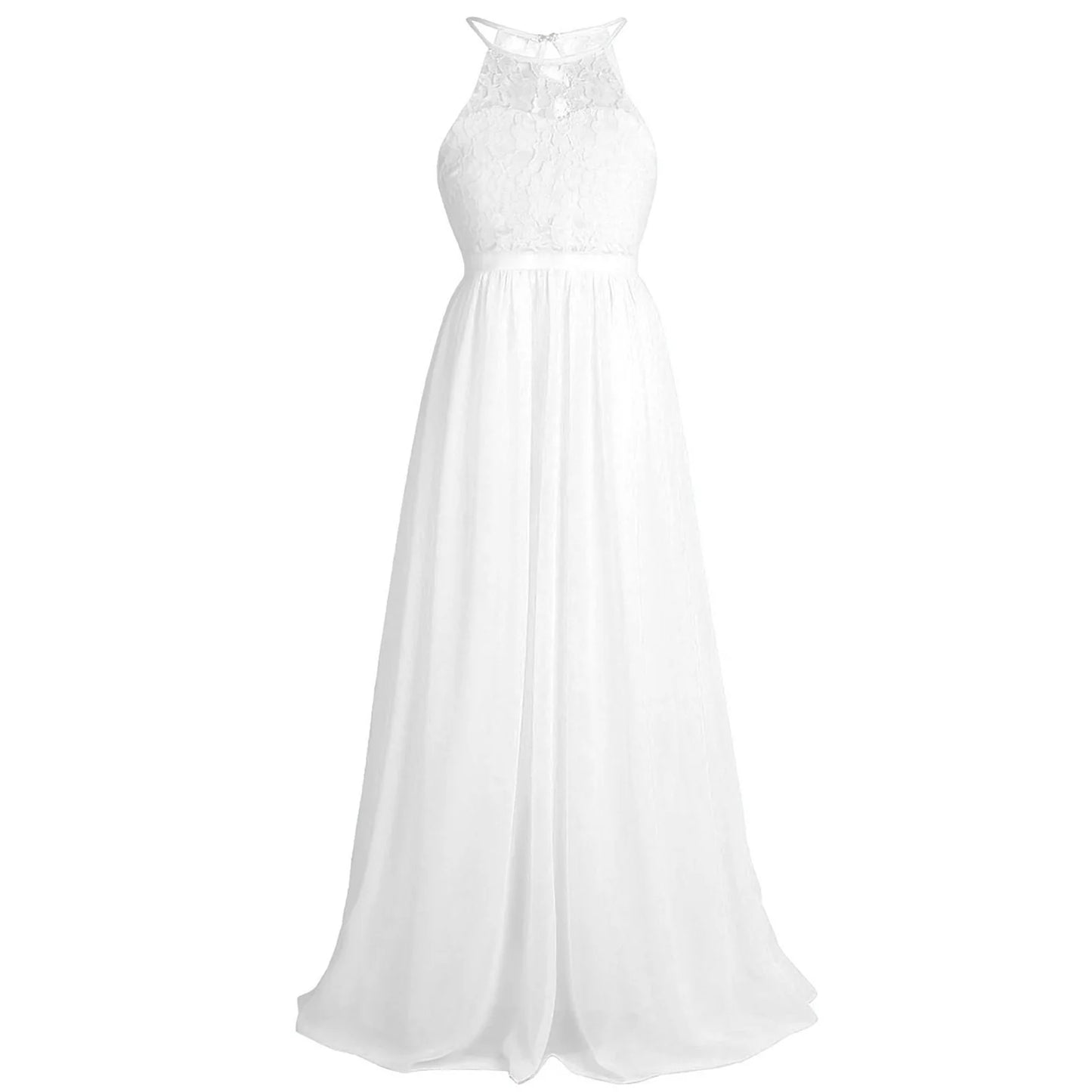 Sommer Mode Blume Mädchen Kleid Hochzeit Geburtstag Party Kinder Lange Kleid Vestido Elegante Halter Neck Floral Spitze Prinzessin Kleid