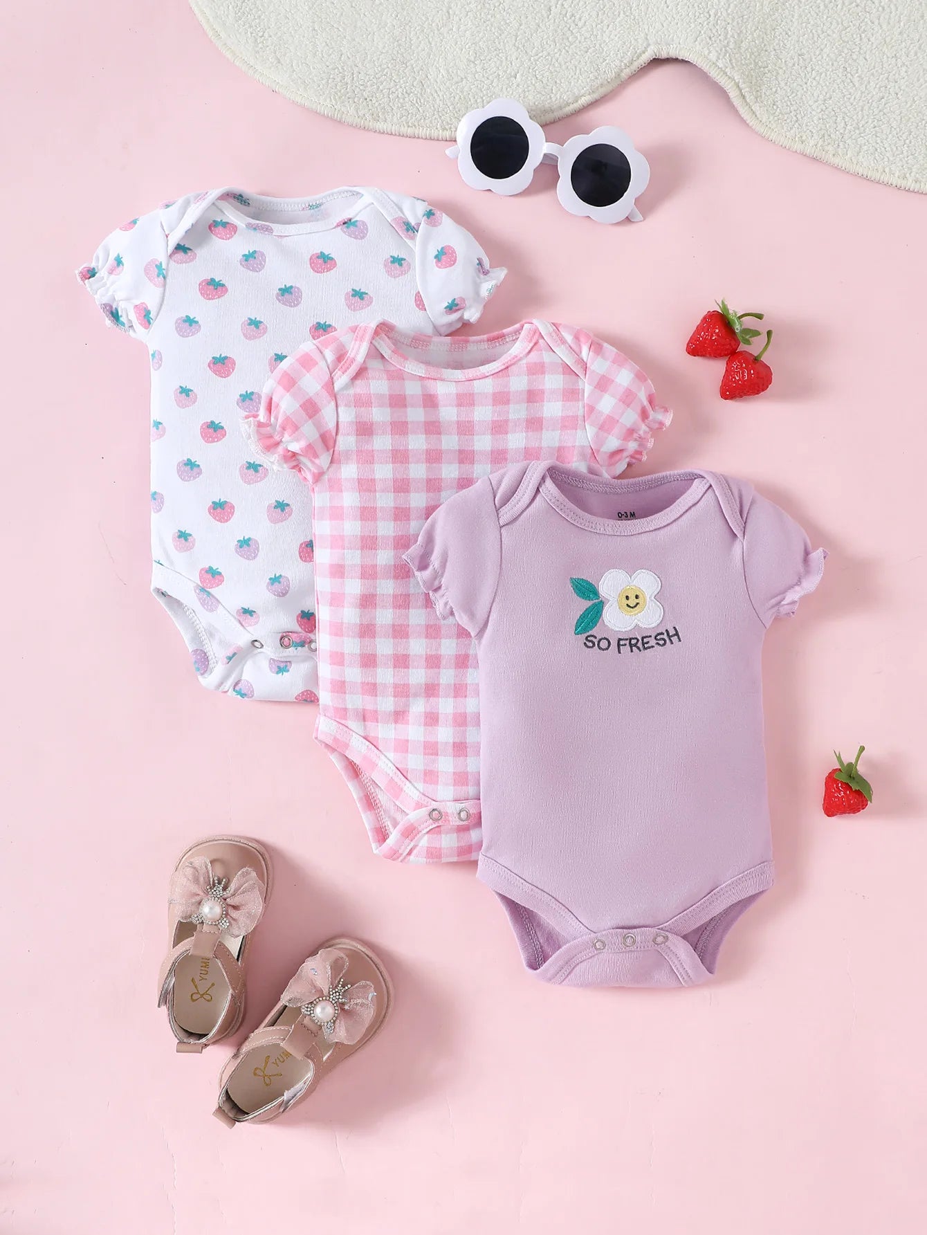 3PCS Infant Baby Nette Grafik einteilige Kleidung Für Jungen Und Mädchen, Neugeborenen Reine Baumwolle Sommer Strampler neugeborene kleidung