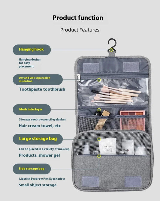 Foldable Toiletry Bag Organizer Hanging Storage Bathroom Makeup Case Cosmetic Bag Travel For Travel Business.