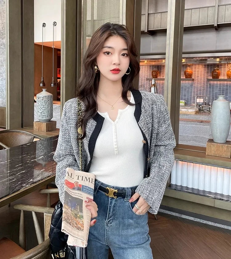 2025 frauen Solide Strick Pullover Herbst Winter Pullover V-ausschnitt Taste Langarm Schlank Pullover Koreanische Casual Basis Schicht Y2k
