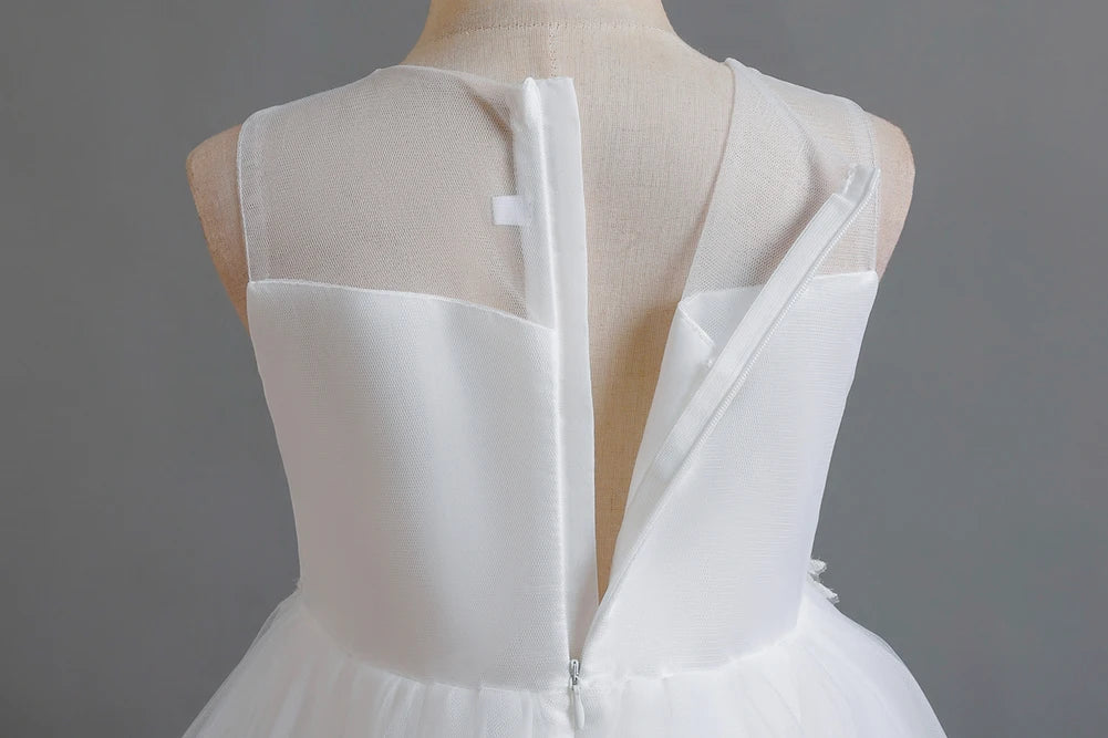 Herbst neue Kinder kleid Prinzessin Kleid Hochzeit Brautjungfer Hochzeits kleid flauschiges Kleid Spitze Trail bestickte Kinder kleidung