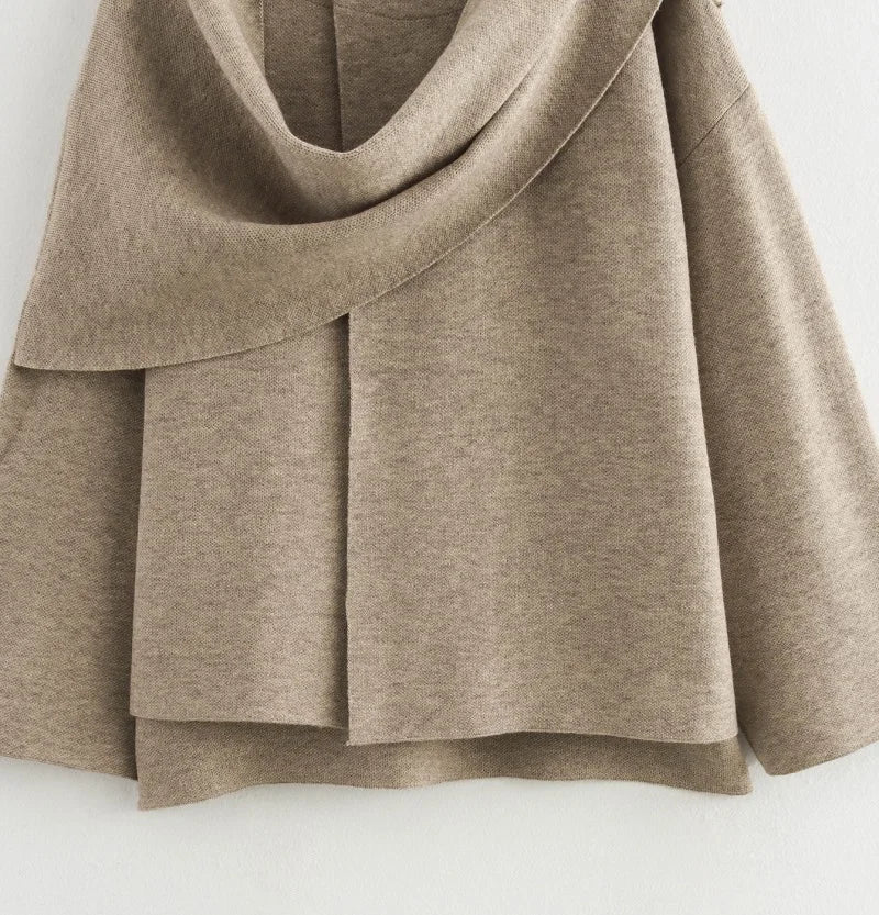MUJER Plüsch-Wintermäntel für Damen, asymmetrischer Schal, Halbsaison-Jacke für Damen, Parkas, langärmelig, gepolsterter Mantel, Damenjacke