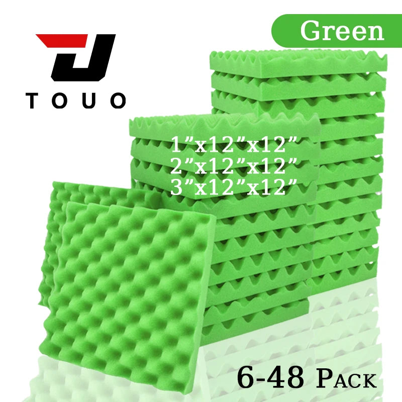 TOUO 6-48 Pack Acoustic Panels Sound Proof Foam Panels Wall Soundproofing Acoustic Foam Panels Flame Retardant