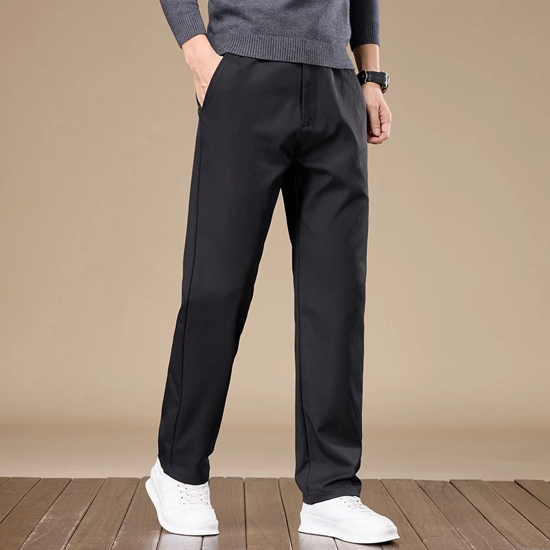 Men's Slim-Fit Straight-Leg Casual Trousers for Young and Middle-Aged Men - New Autumn Collection.