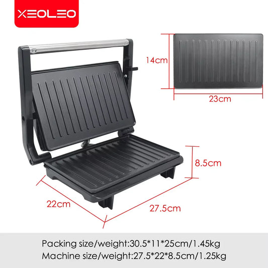 XEOLEO Electric Steak Machine 750W Panini Sandwich Maker Multifunctional Breakfast Maker Mini Barbecue Sausage Steak Gril Machin.