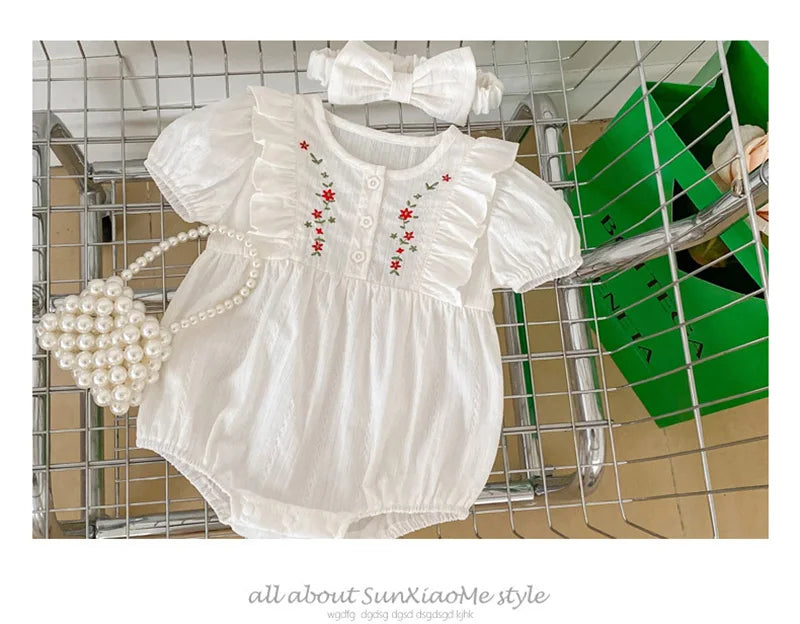 MILANCEL Sommer Baby Kleidung Kleinkind Girs Ein Stück Stickerei Body