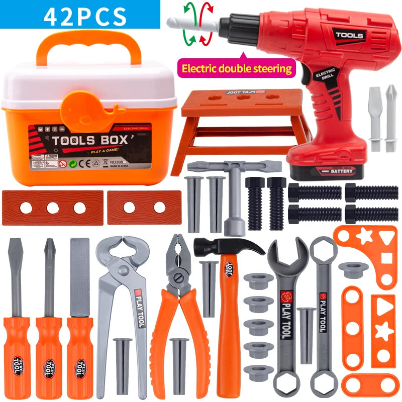 Kids Toolbox Kit Educational Toys Simulation Repair Tools Toys Drill Plastic Game Learning Engineering Puzzle Toys Gifts For Boy.