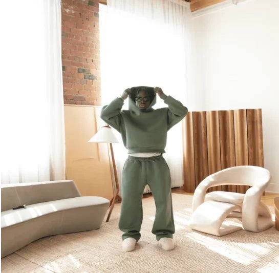 Solid Couple's Hooded Sweatshirt 2 Piece Set Casual Loose Sweatpants Suit Autumn Male Jogging Sweatshirt Trousers Outfits Suits.