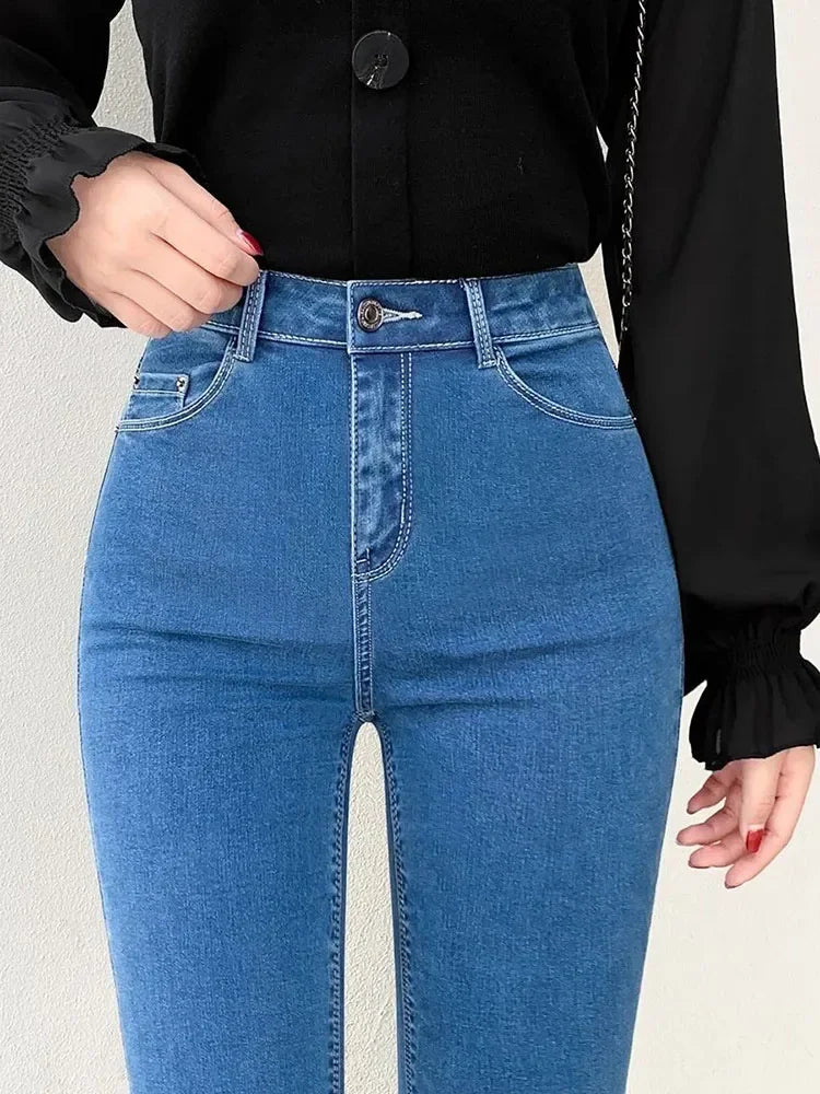 Woman Large Size Streetwear Sexy Stretch Denim Pants High Waist Skinny Pencil Jeans Spring Korean Fashion Casual Kot Pantolon.