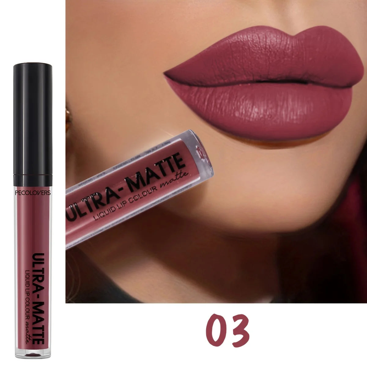 1PC Long-Lasting Matte Lip Gloss Velvet High Pigmented Matte Lip Glaze Liquid Lipstick Daily Party Eye Makeup (12 Colors).