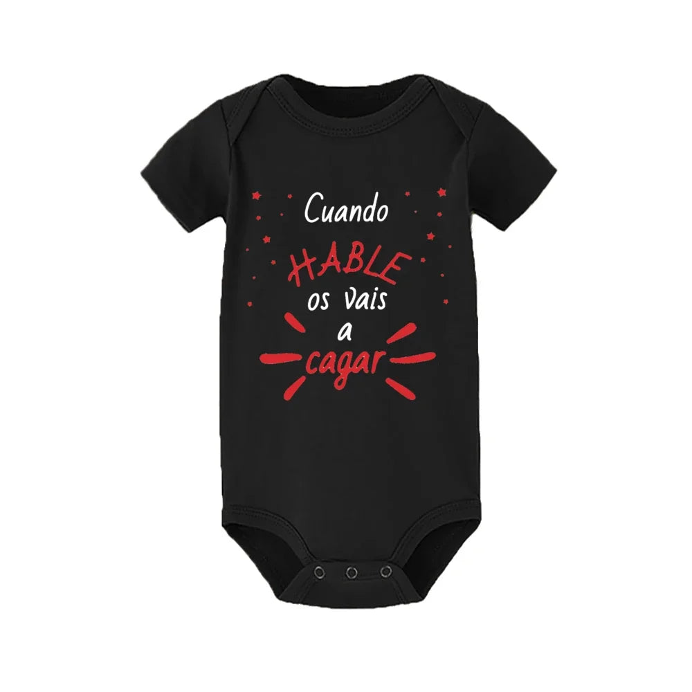 When I Talk You Mess Up The Gift Print Baby Strampler Säuglingsbodysuit Baby Niedliche Kleidung Neugeborene Kurzarm Bodys Kleinkind Geschenk