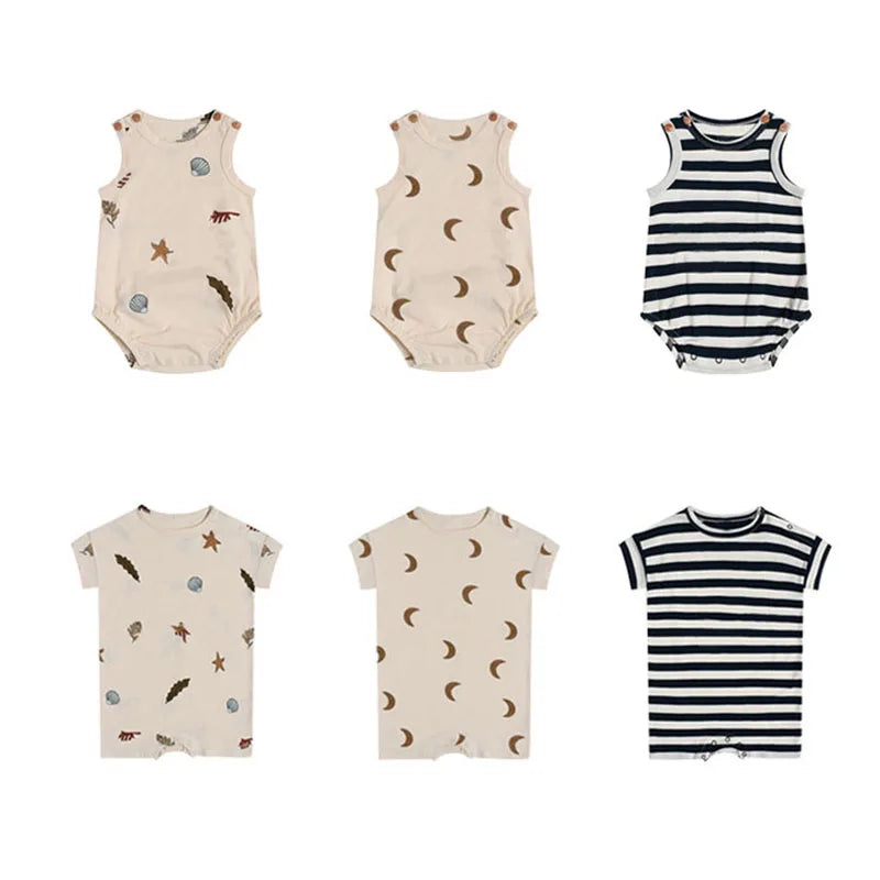 0-24M Newborn Kid Baby Jungen Mädchen Kleidung Drucken Baumwolle Romper Nette Süß Einem Stück Overall Sommer Neue geboren Outfit