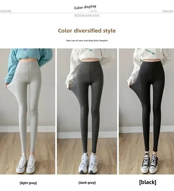 Hoch taillierte, dünne Leggings aus Modal-Baumwolle, Übergröße, Sicherheitshose, elastische Oberbekleidung, Leggings mit mittlerer Taille für Damen