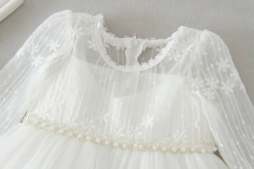 Baby Taufe Weißes Kleid Säuglingskleid Kleid Mädchen Party Geburtstag Hochzeit Prinzessin Kleid Für Kinder Erstkommunion Leistung 0-24M