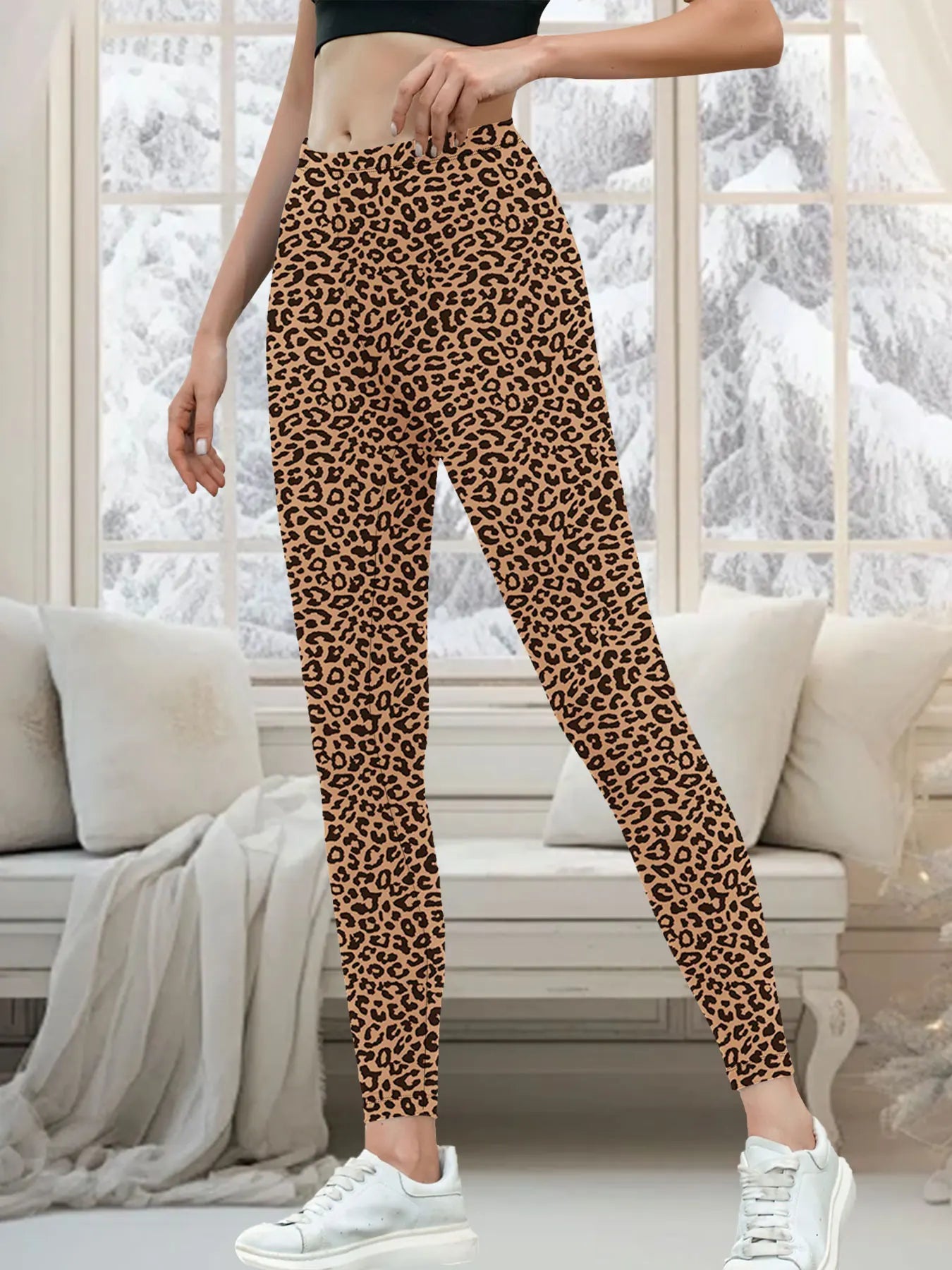 Superweiche, mit Fleece gefütterte Leggings für Damen, Workout, Yoga, Laufen, Thermo-Warmhose für kalten Winter