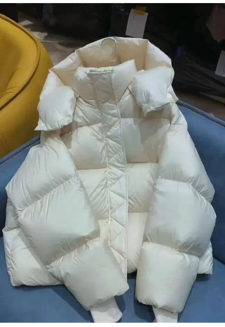2023 neue Winter Puffer Jacke Frauen Mode Mit Kapuze Unten Baumwolle Mantel Weibliche Lose Beiläufige Warme Parkas Oberbekleidung