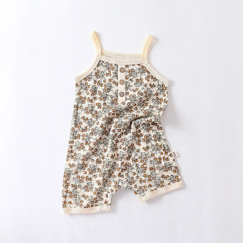 0-24m Neugeborenes Kind Baby Stram pler Mädchen Jungen Sommerkleid ung ärmel los schulter frei Overall niedlichen süßen Bodysuit Outfit