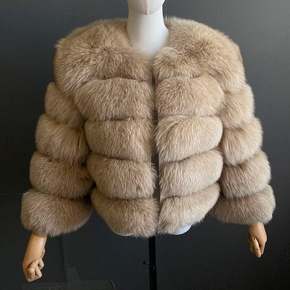 Damen Pelzmantel Damen Fuchspelzmantel Natürlicher Fuchsmantel Damen Werbeartikel Original echte europäische und amerikanische Modelle