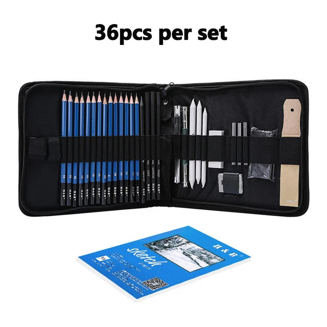 Professionelles Skizzenstift-Set, Zeichenset, Buntstift-Set zum Skizzieren, Briefpapier-Set.