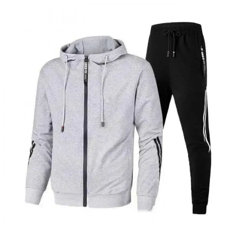Herren Winter Trainings anzug Set einfarbige Hoodies und Kordel zug Jogging hose Loose Fit Freizeit Sportswear Anzug