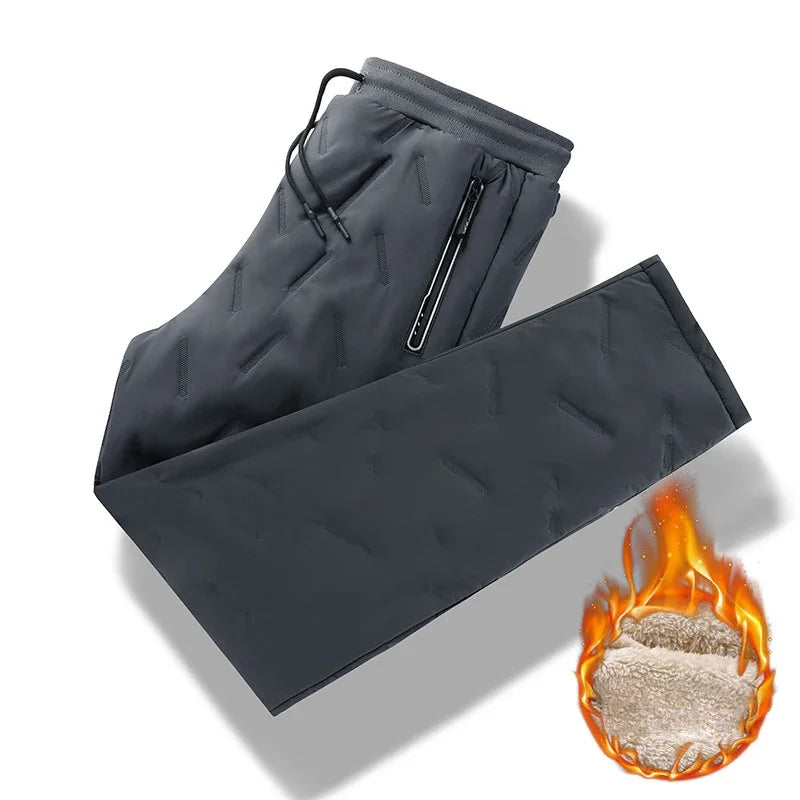 New Lambswool Pants for Men Winter Autumn Casual Proof Thick Fleece Trousers Fashion Drawstring Plus Size Joggers Sweatpants.
