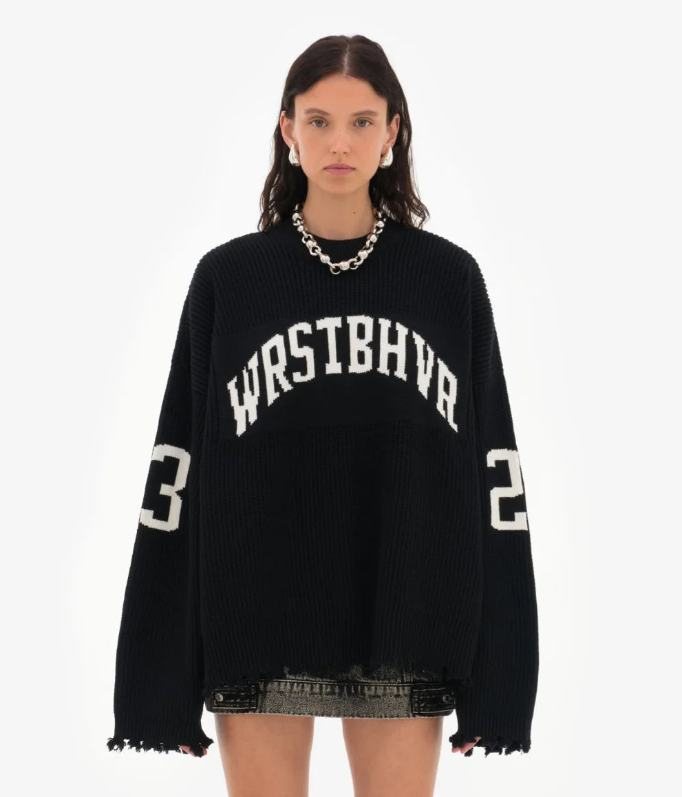 Trendy Lose Brief Jacquard Gestrickte Pullover frauen 2025, Herbst Neue Highstreet Grau Schwarz Weichen Pullover Hottie Vielseitige Stücke
