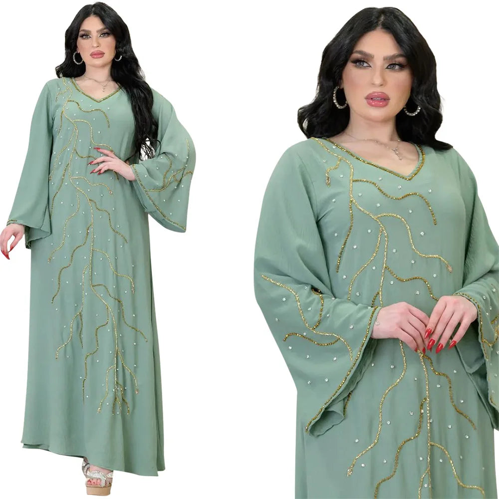 Kaftan Eid elegante muslimische Frauen Kleid Ramadan Party Dubai Abaya Truthahn Islam lange Abendkleider Musulmane elegante Vestidos