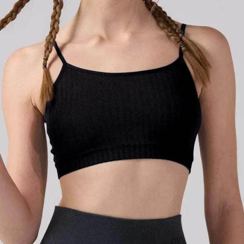 Women Sport Bra Yoga Clothes Underwear Women Bra Threaded High Intensity Support for Running Fitness Ideal Bubble Wrap Push Up.