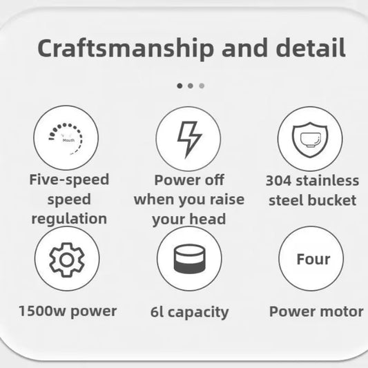 1500W stand Chef Machine mixer Multifunctional Commercial Mixer Dough Mixer Household Small Automatic New electric blender 220V.