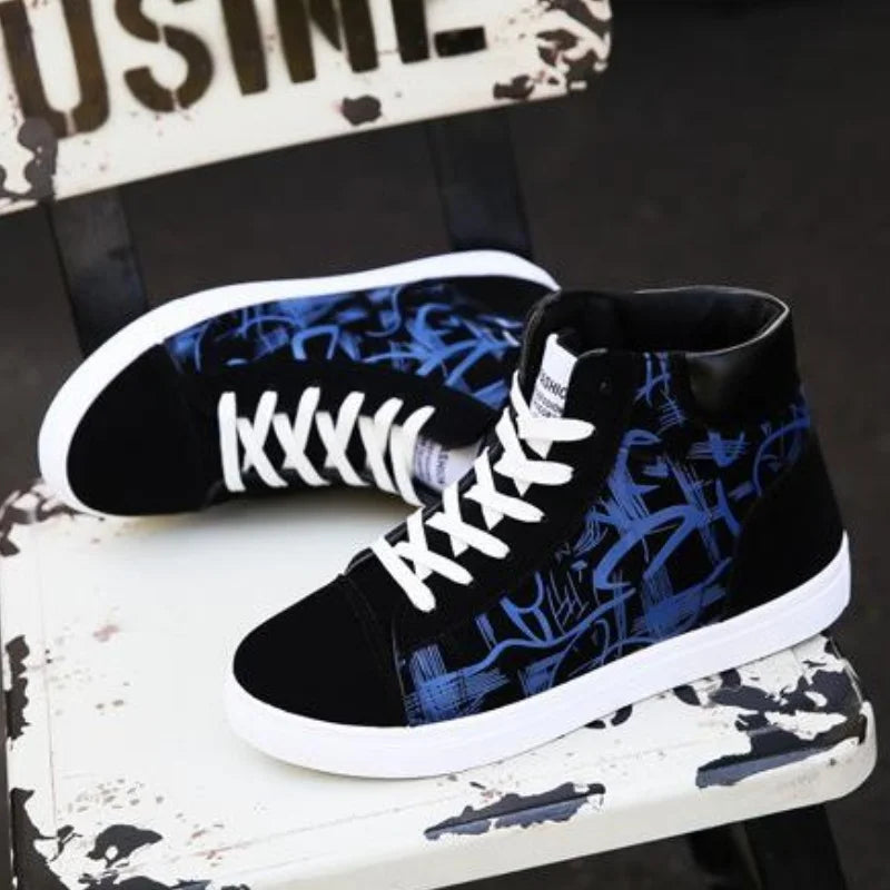 High Top Canvas Shoes for Men Fashion Platform Sneakers Spring Winter Male Casual Vulcanized Shoes Student Tenis Masculino.