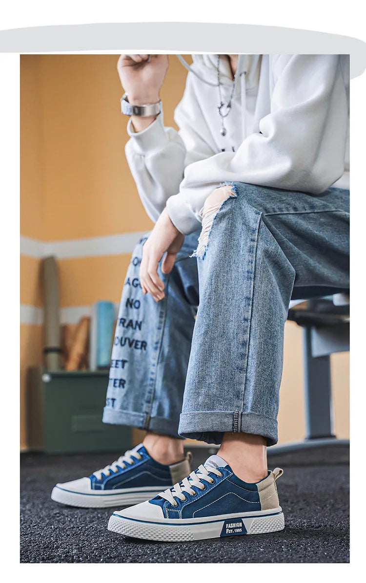 Atmungsaktive Herren-Skateschuhe aus Segeltuch mit weicher Sohle, lässige Turnschuhe, trendige, vielseitige, leichte, rutschfeste Slip-On-Sportschuhe, Größe 37–48