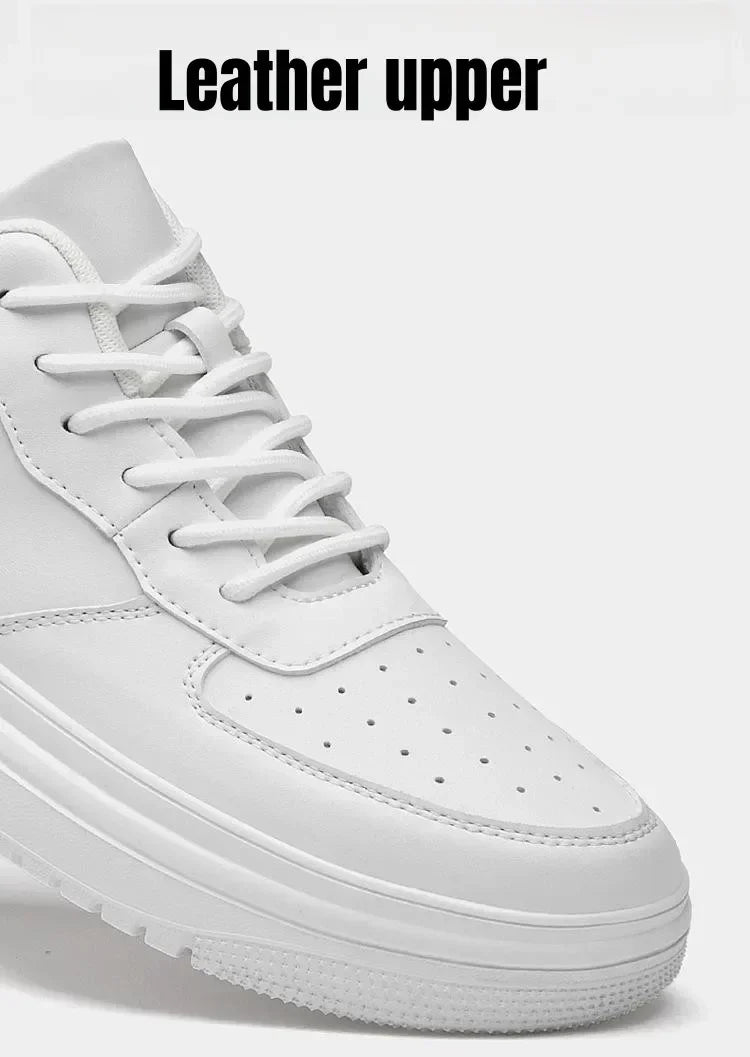 PDEP Neue Höhe Zunehmende Schuhe für Männer 10 cm Unsichtbare Aufzug Turnschuhe Weiß Leder Sport Zapatillas De Hombre Große Größe 46