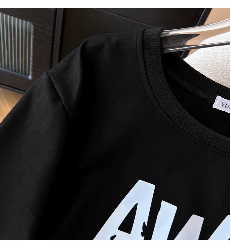 170kg plus size Damen büste Frühling Herbst Winter lose O-Neck Sweatshirt Langarm lässig Top 6xl 7xl 8xl 9xl 10xl 11xl