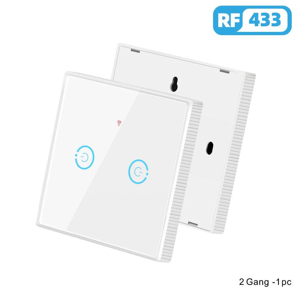 1/2/3 Gang RF433Mhz Wireless Touch Schalter RF Sender Push Button Fernbedienung für Home Led-leuchten Glas panel Wand Schalter