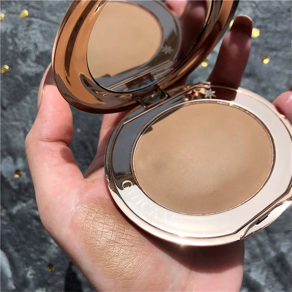 Contour Palette with Mirror Shadow Powder Bronzer Three-Dimensional Nose Shadow Repair Powder Facial Concealer Cosmetics Makeup.