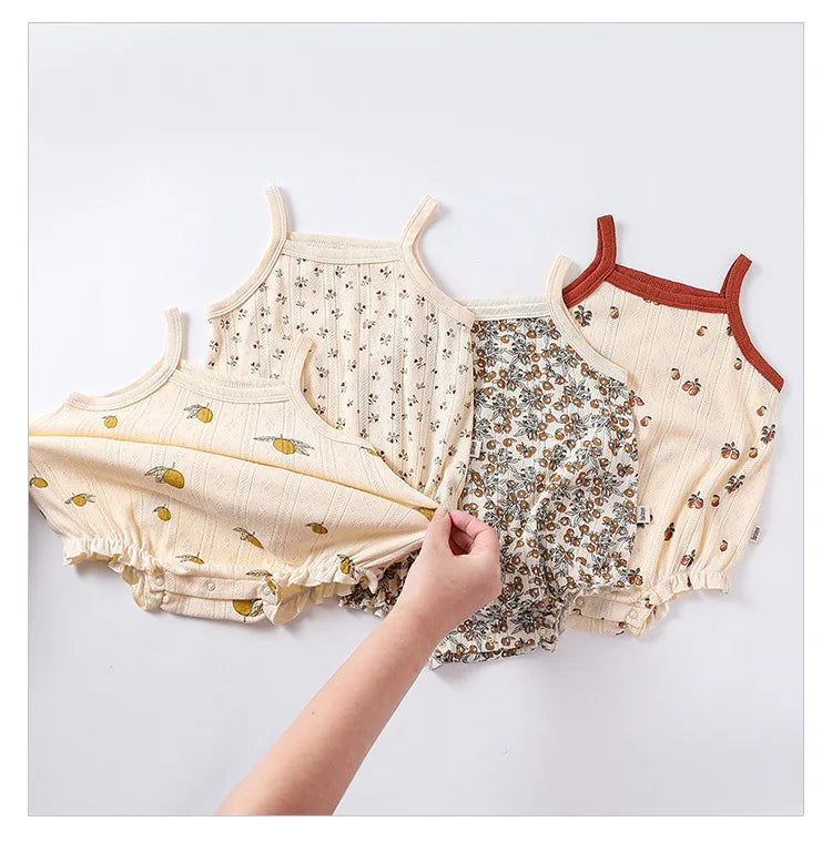 0-24m Neugeborenes Kind Baby Stram pler Mädchen Jungen Sommerkleid ung ärmel los schulter frei Overall niedlichen süßen Bodysuit Outfit