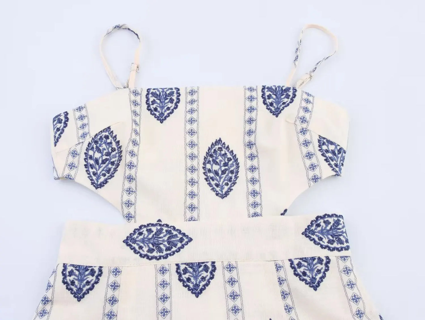ZBZA Frauen Sexy Gedruckt Rohr Schlinge Lange Kleider Retro Taille Hohl Ärmelloses Abend Dünnes Kleid Weibliche Sommer Chic Street Party