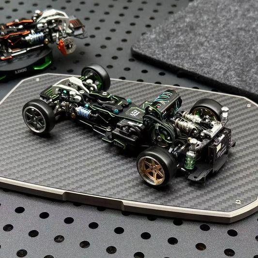 LSD Plaid RC Mini Car 1/24 RC Drift Mosquito Car Frame KIT Lightweight Electric Remote Control Drift Model Toy Holiday Gift.