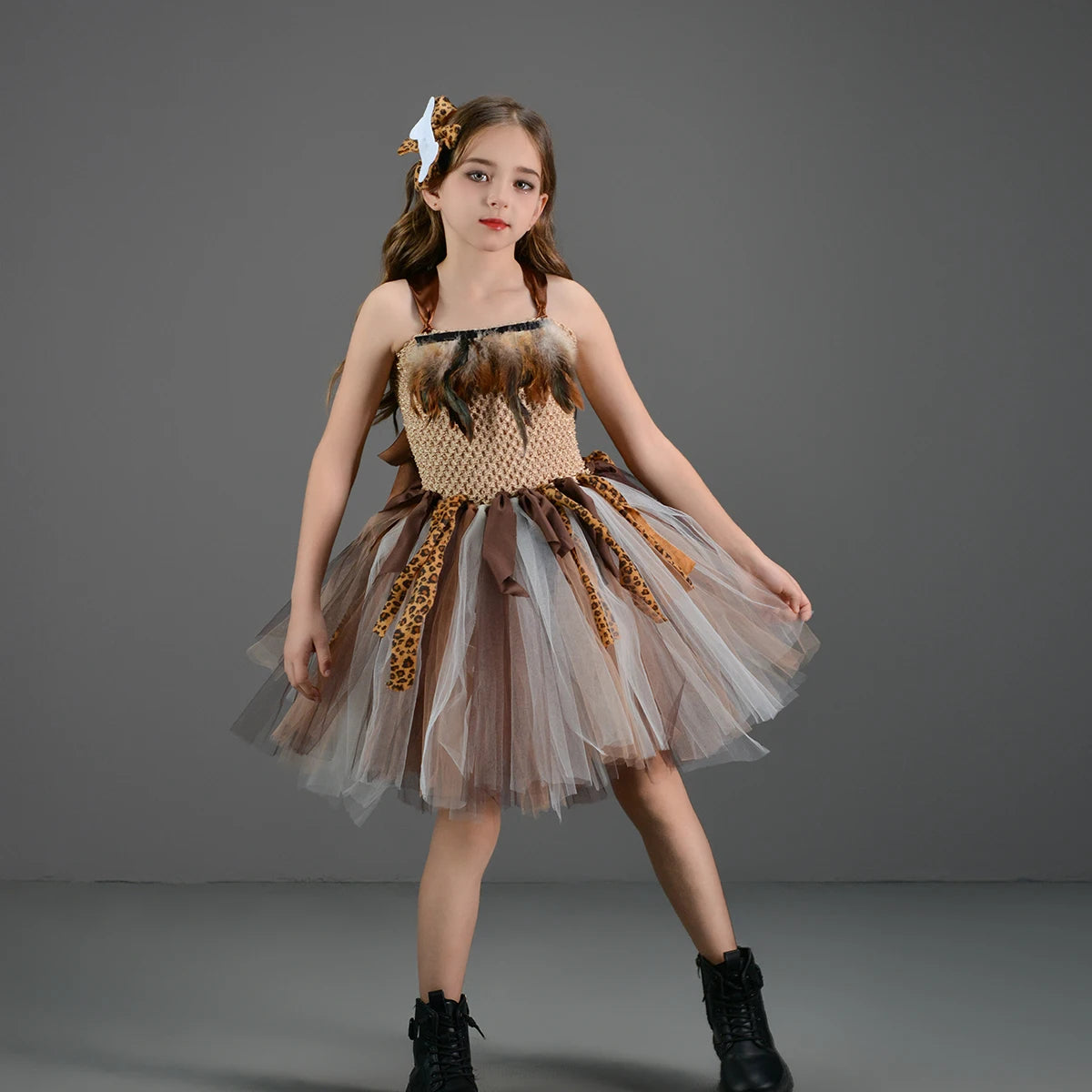 Höhlenmädchen-Kostüm für Kinder, Halloween-Tutu-Kleid, wilder Mann, Baby, Cosplay, Geburtstag, Dschungel, Karneval, Party, Kleider, ausgefallenes Tutus-Outfit