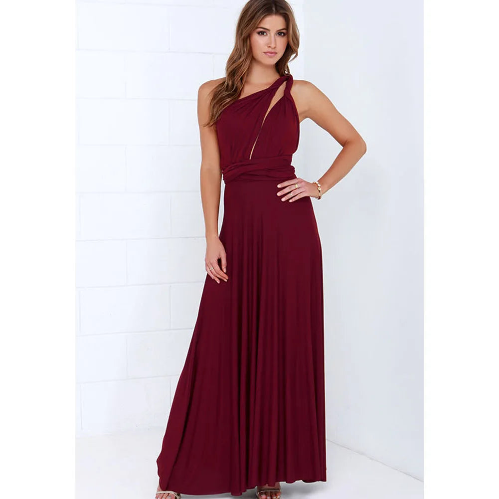 Sexy Frauen Multi way Wrap Cabrio Boho Maxi Club rotes Kleid Verband langes Kleid Party Brautjungfern Unendlichkeit Robe Longue Femme