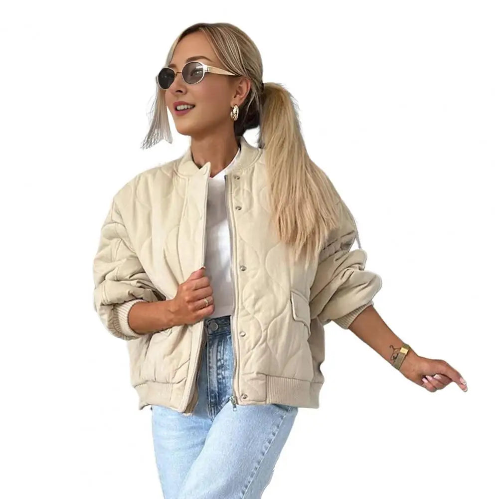 Frauen Herbst Winter Mantel Einfarbig Lange Mantel Baumwolle Jacke mit Knopf Verschluss Taschen Lose Rundhals Täglichen Jacke Oberbekleidung.