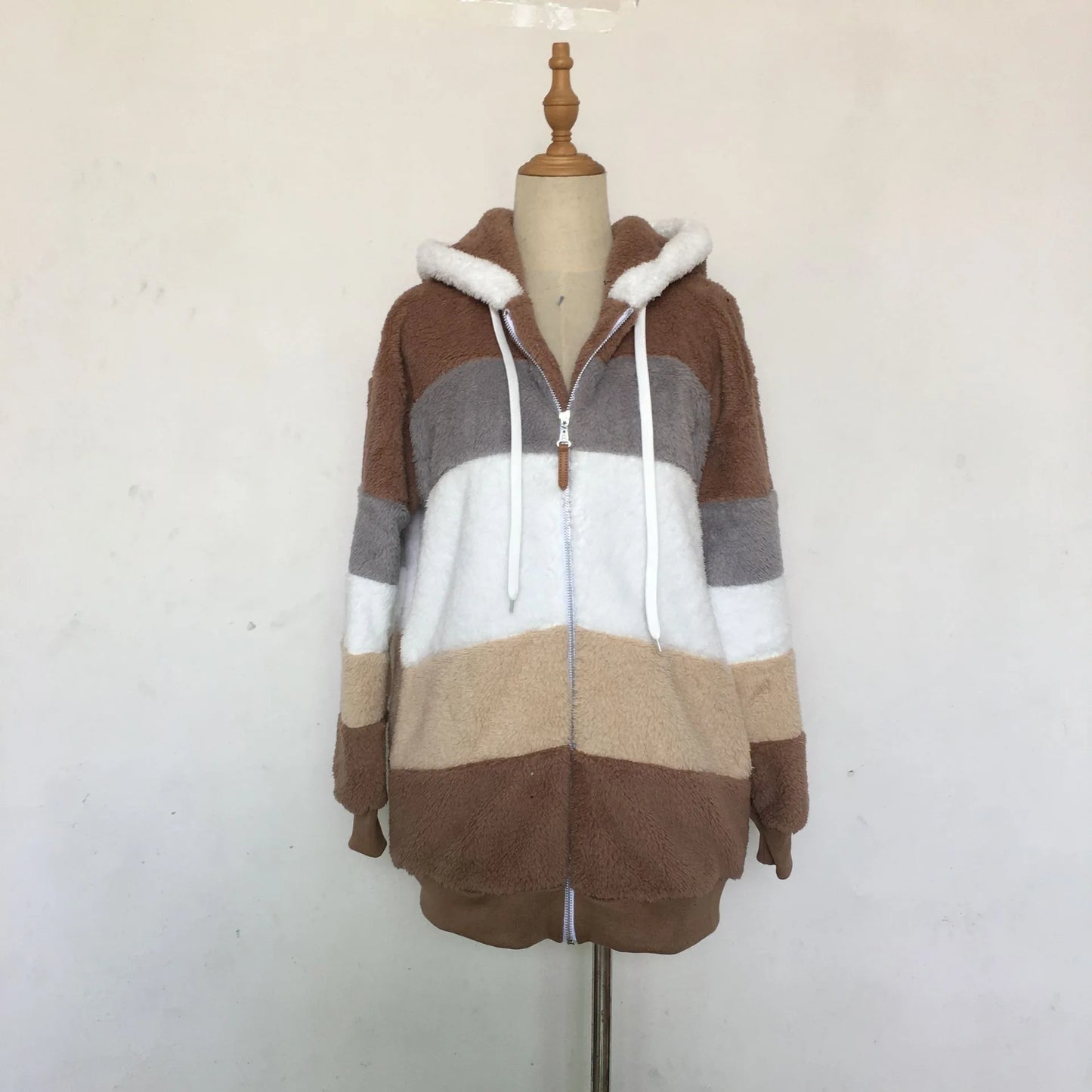 Übergroße Jacke für Frauen 2023 Neue Herbst Winter Warme Plüsch Tasche Mit Kapuze Streetwear Lose Dame Oberbekleidung Mantel Roupas Feminina