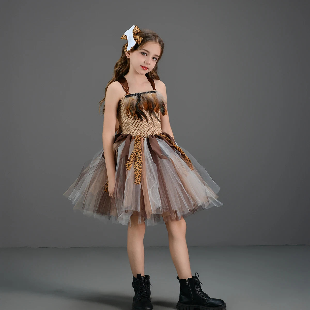 Höhlenmädchen-Kostüm für Kinder, Halloween-Tutu-Kleid, wilder Mann, Baby, Cosplay, Geburtstag, Dschungel, Karneval, Party, Kleider, ausgefallenes Tutus-Outfit