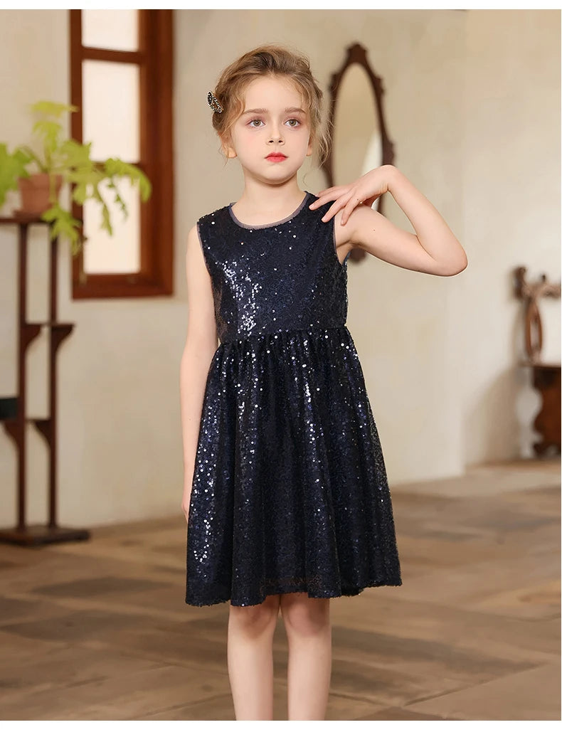 Luxus Kinder Klavier Rezitieren Leistung Pailletten Kleid Mädchen Hochzeit Geburtstag Party Kleidung Kind Elegante Zeremonie Jahrestag Kleid