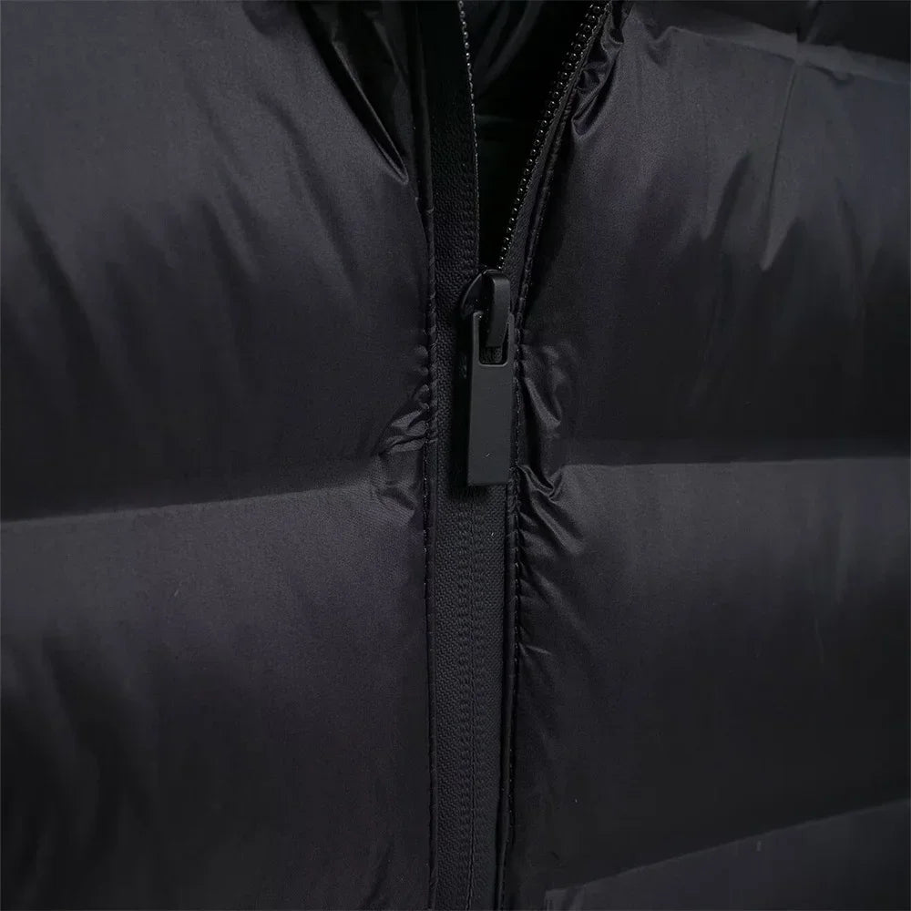 ZBZA Damenmode mit Kapuze, Neopren-Effekt, gespleißter, wattierter Jacke, hoher Kragen, lange Ärmel, verstellbare Kapuze, lässig, schmale Passform, warmer Mantel, Herbst/Winter, neue schicke Damen-Oberbekleidung