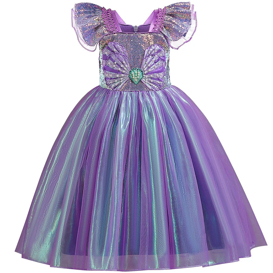 Disney Kleine Meerjungfrau Prinzessin Kleid Kinder Phantasie Karneval Cosplay Kostüm Geburtstag Hochzeit Party Kleidung Halloween Kostüm