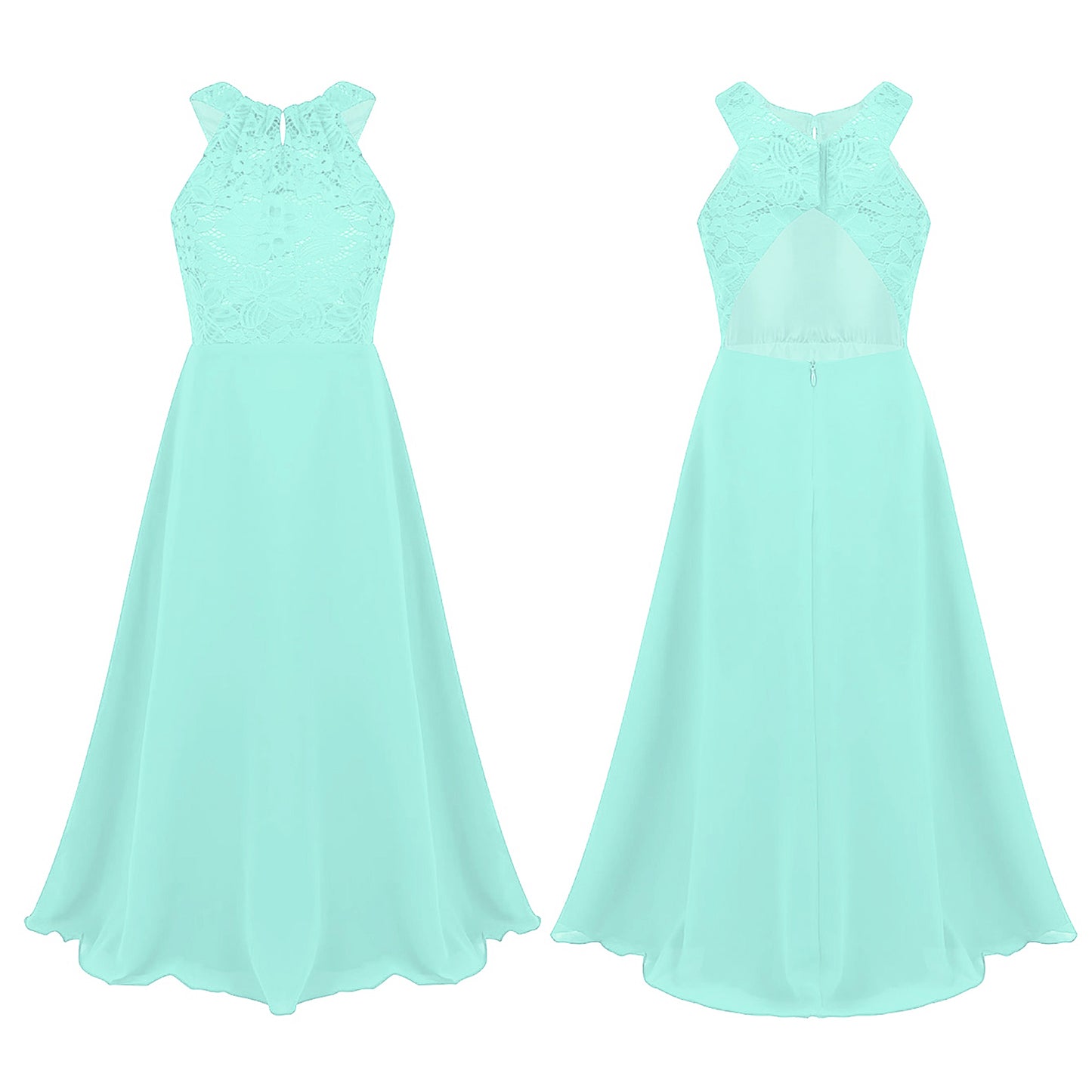 Sommer Mode Blume Mädchen Kleid Hochzeit Geburtstag Party Kinder Lange Kleid Vestido Elegante Halter Neck Floral Spitze Prinzessin Kleid
