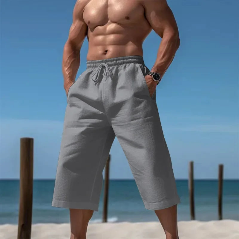 Grenzüberschreitende Sommer-lose und atmungsaktive Capri-Hose, Herrenmode, lässige, atmungsaktive Shorts, Jogginghose für Herren