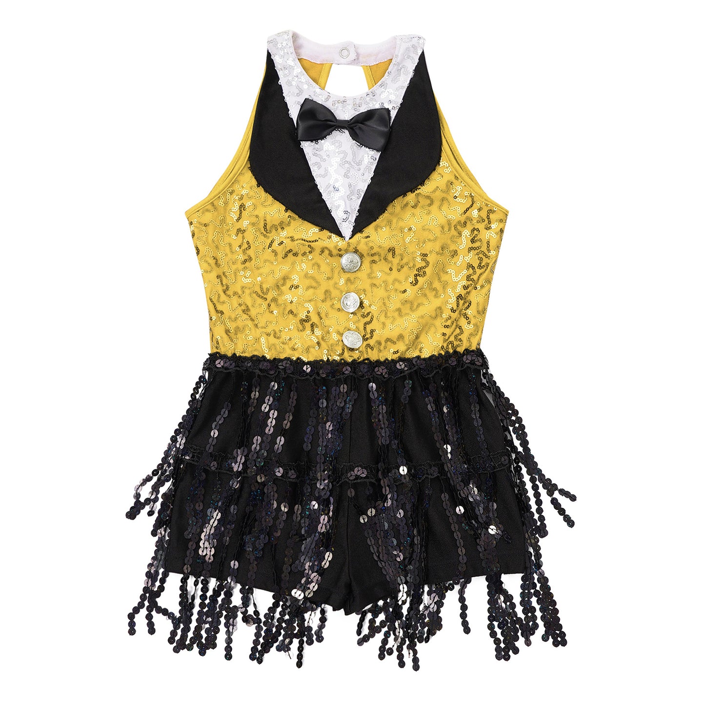 Kind Mädchen Ärmellose Glänzende Pailletten Quaste Boyshorts Kleid Latin Jazz Dance Cha-cha Samba Bühne Leistung Kostüm Dancewear