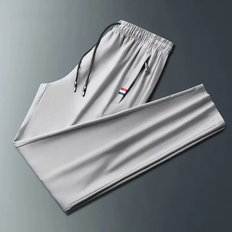 Straight-leg Casual Pants For Men Ice Silk Sports Trousers Youth Fashion Summer 2024 New Arrival Comfortable Loose Fit